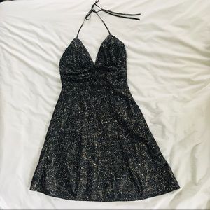 Gold splatter paint dress